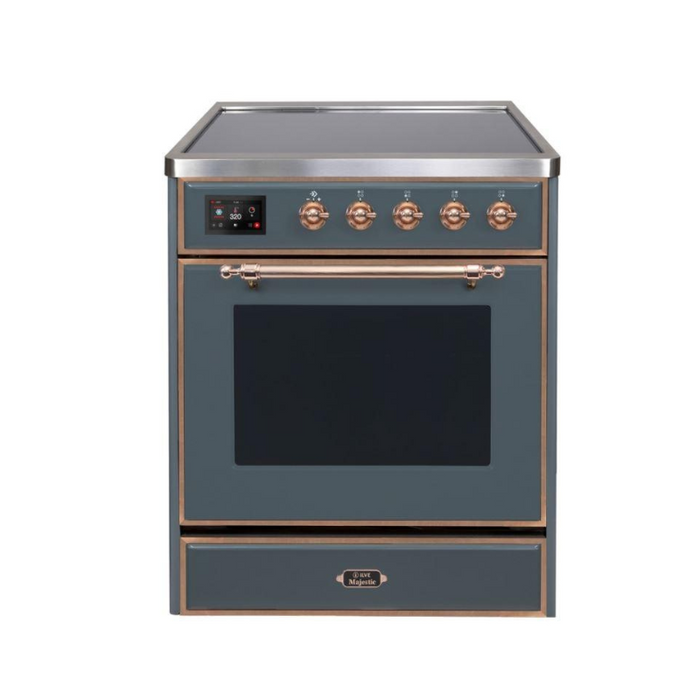 ILVE 30" Majestic II Series Freestanding Electric Single Oven Range with 4 Elements, Triple Glass Cool Door, Convection Oven, TFT Oven Control Display and Child Lock (UMI30NE3)