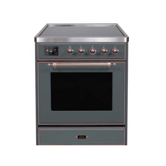 ILVE 30" Majestic II Series Freestanding Electric Single Oven Range with 4 Elements, Triple Glass Cool Door, Convection Oven, TFT Oven Control Display and Child Lock (UMI30NE3)