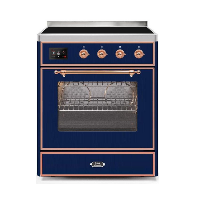 ILVE 30" Majestic II Series Freestanding Electric Single Oven Range with 4 Elements, Triple Glass Cool Door, Convection Oven, TFT Oven Control Display and Child Lock (UMI30NE3)