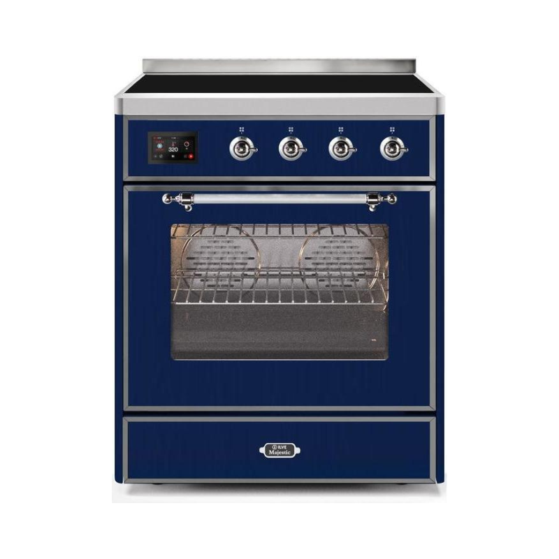 ILVE 30" Majestic II Series Freestanding Electric Single Oven Range with 4 Elements, Triple Glass Cool Door, Convection Oven, TFT Oven Control Display and Child Lock (UMI30NE3)