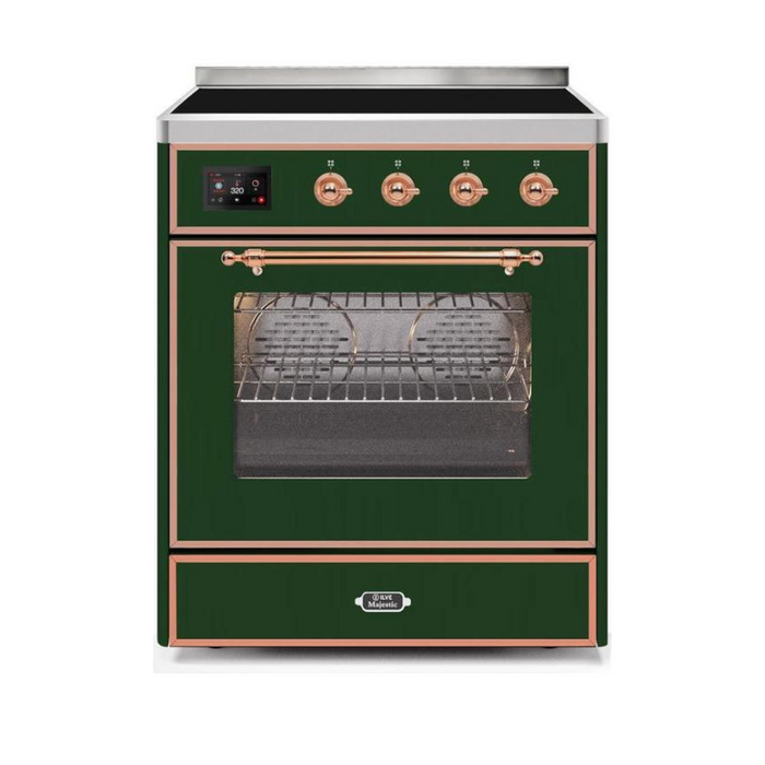 ILVE 30" Majestic II Series Freestanding Electric Single Oven Range with 4 Elements, Triple Glass Cool Door, Convection Oven, TFT Oven Control Display and Child Lock (UMI30NE3)