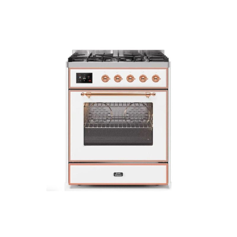 ILVE 30" Majestic II Series Gas Burner and Electric Oven Range with 5 Sealed Burners (UM30DNE3)