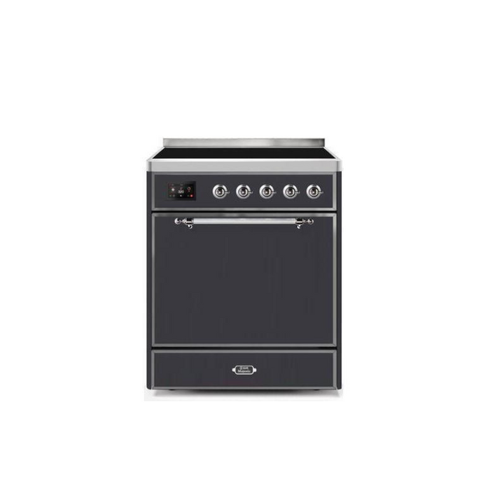 ILVE 30" Majestic II Series Induction Range with 4 Elements 2.3 cu. ft. Total Oven Capacity TFT Oven Control Display (UMI30QNE3)