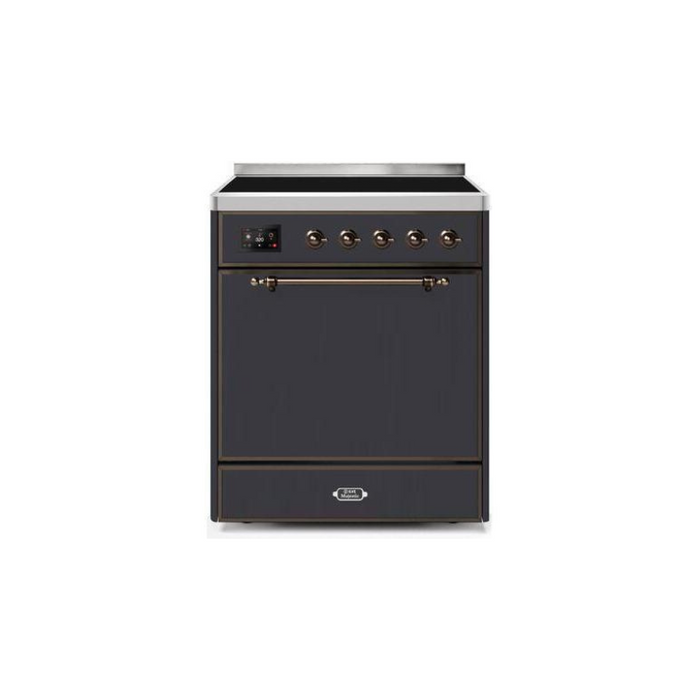 ILVE 30" Majestic II Series Induction Range with 4 Elements 2.3 cu. ft. Total Oven Capacity TFT Oven Control Display (UMI30QNE3)