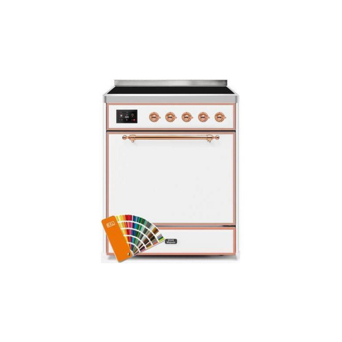 ILVE 30" Majestic II Series Induction Range with 4 Elements 2.3 cu. ft. Total Oven Capacity TFT Oven Control Display (UMI30QNE3)