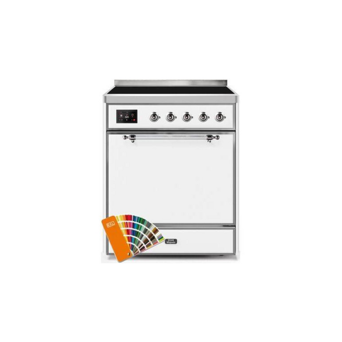 ILVE 30" Majestic II Series Induction Range with 4 Elements 2.3 cu. ft. Total Oven Capacity TFT Oven Control Display (UMI30QNE3)