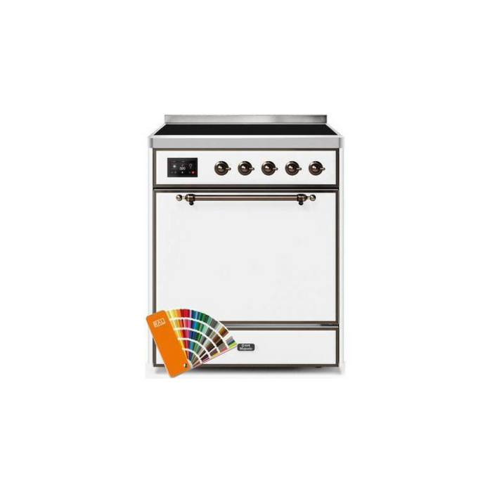 ILVE 30" Majestic II Series Induction Range with 4 Elements 2.3 cu. ft. Total Oven Capacity TFT Oven Control Display (UMI30QNE3)