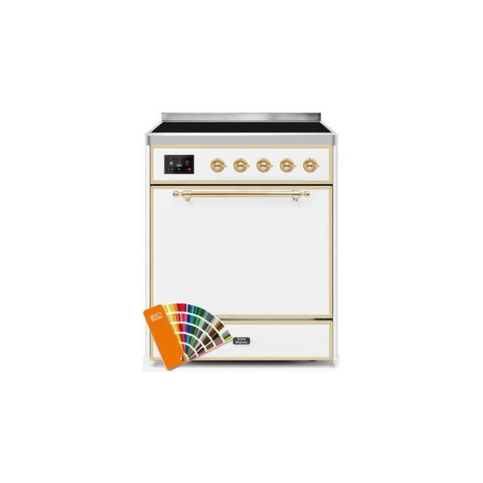 ILVE 30" Majestic II Series Induction Range with 4 Elements 2.3 cu. ft. Total Oven Capacity TFT Oven Control Display (UMI30QNE3)