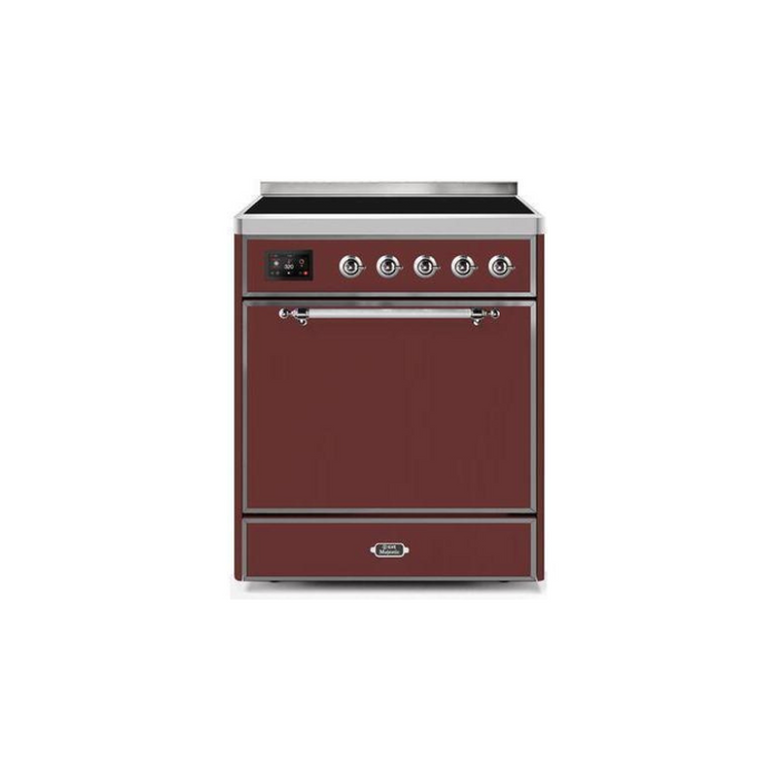 ILVE 30" Majestic II Series Induction Range with 4 Elements 2.3 cu. ft. Total Oven Capacity TFT Oven Control Display (UMI30QNE3)