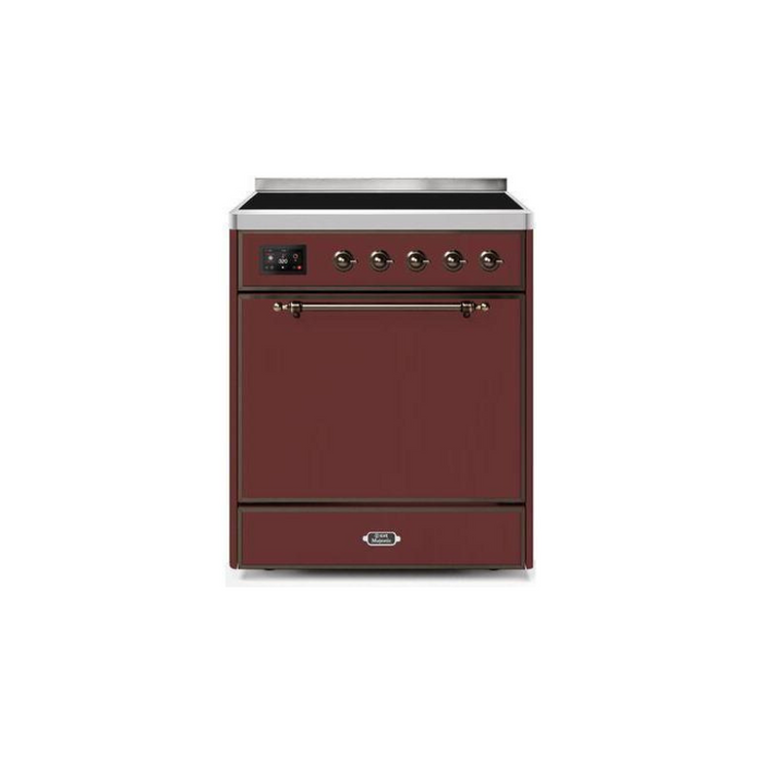 ILVE 30" Majestic II Series Induction Range with 4 Elements 2.3 cu. ft. Total Oven Capacity TFT Oven Control Display (UMI30QNE3)