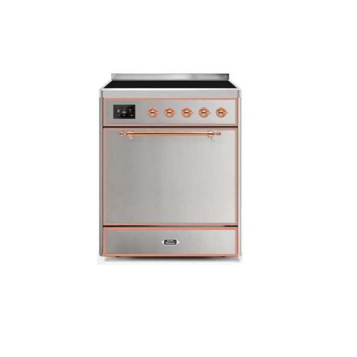 ILVE 30" Majestic II Series Induction Range with 4 Elements 2.3 cu. ft. Total Oven Capacity TFT Oven Control Display (UMI30QNE3)