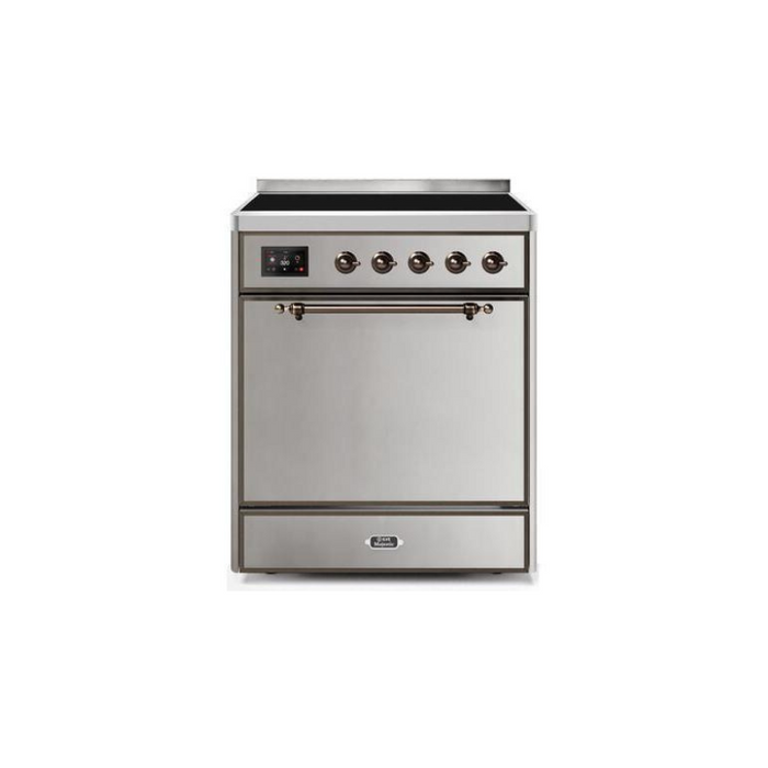 ILVE 30" Majestic II Series Induction Range with 4 Elements 2.3 cu. ft. Total Oven Capacity TFT Oven Control Display (UMI30QNE3)