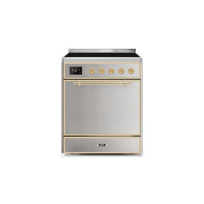 ILVE 30" Majestic II Series Induction Range with 4 Elements 2.3 cu. ft. Total Oven Capacity TFT Oven Control Display (UMI30QNE3)