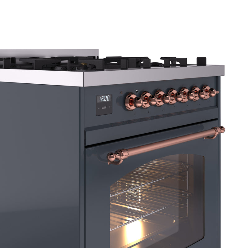 ILVE 30" Nostalgie II Series Freestanding Single Oven Dual Fuel Range with 5 Sealed Burners - UP30NMP