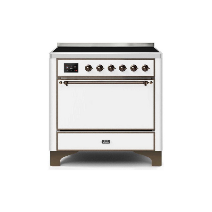 ILVE 36 Inch Majestic II Series Induction Range with 5 Elements 3.5 cu. ft. Oven Capacity TFT Oven Control Display Solid Door (UMI09QNS3)