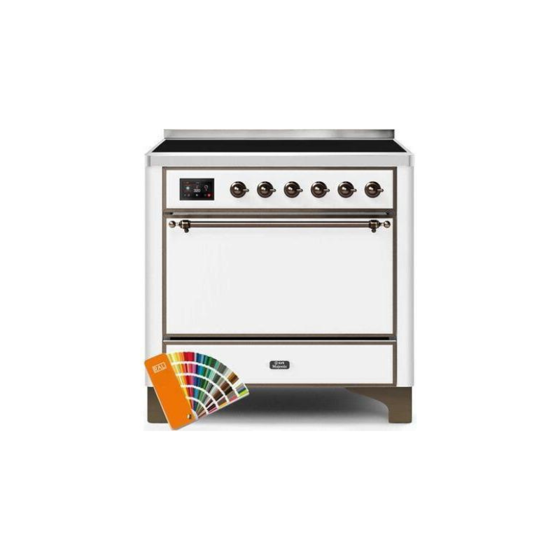 ILVE 36 Inch Majestic II Series Induction Range with 5 Elements 3.5 cu. ft. Oven Capacity TFT Oven Control Display Solid Door (UMI09QNS3)