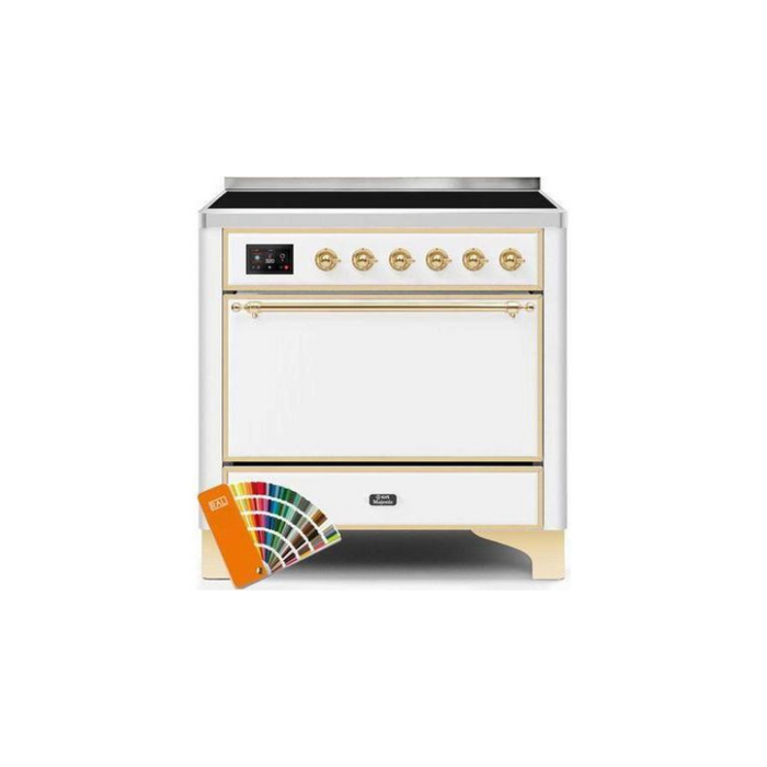 ILVE 36 Inch Majestic II Series Induction Range with 5 Elements 3.5 cu. ft. Oven Capacity TFT Oven Control Display Solid Door (UMI09QNS3)