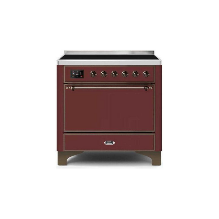 ILVE 36 Inch Majestic II Series Induction Range with 5 Elements 3.5 cu. ft. Oven Capacity TFT Oven Control Display Solid Door (UMI09QNS3)