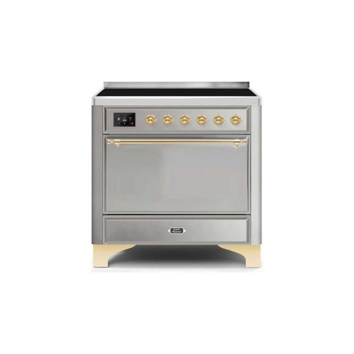 ILVE 36 Inch Majestic II Series Induction Range with 5 Elements 3.5 cu. ft. Oven Capacity TFT Oven Control Display Solid Door (UMI09QNS3)