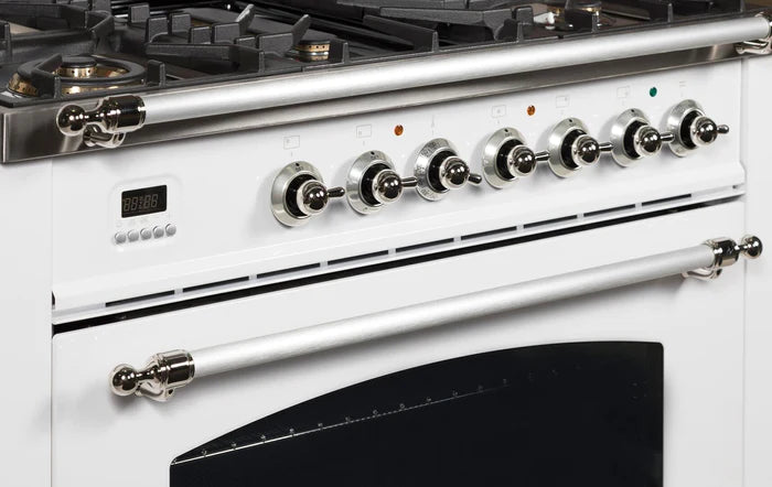 ILVE 36-Inch Nostalgie - Dual Fuel Range with 5 Sealed Brass Burners - 3 cu. ft. Oven - UPN90FDM