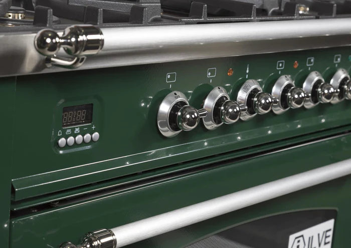 ILVE 36-Inch Nostalgie - Dual Fuel Range with 5 Sealed Brass Burners - 3 cu. ft. Oven - UPN90FDM