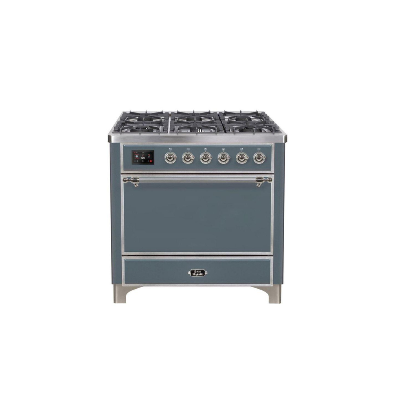 ILVE 36 Inch Majestic II Series Dual Fuel Range Gas/Propane with 6 Sealed Burners (UM096DQNS3)