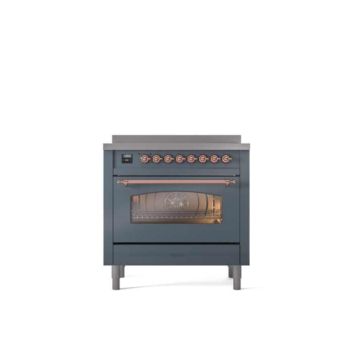 ILVE 36" Nostalgie II Series Freestanding Electric Double Oven Range with 5 Elements, Triple Glass Cool Door, Convection Oven, TFT Oven Control Display and Child Lock - UPI366NMP