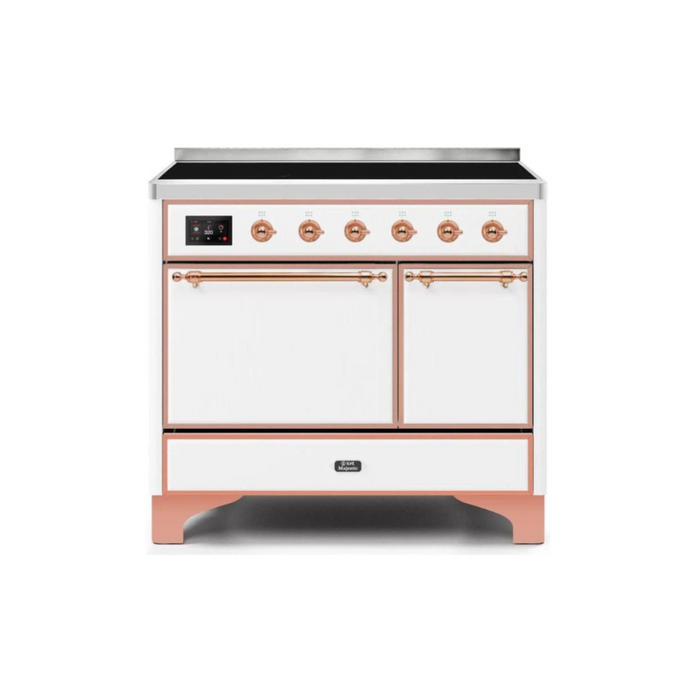 ILVE 40 Inch Majestic II Series Induction Range with 6 Elements Dual Ovens TFT Control Display Solid Oven Door (UMDI10QNS3)