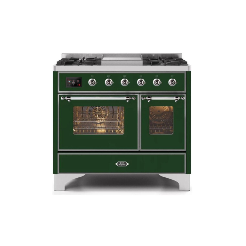 ILVE 40 Inch Majestic II Series Natural Gas/ Propane Gas Burner and Electric Oven with 6 Sealed Burners (UMD10FDNS3)
