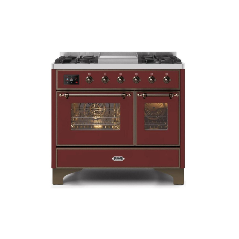 ILVE 40 Inch Majestic II Series Natural Gas/ Propane Gas Burner and Electric Oven with 6 Sealed Burners (UMD10FDNS3)