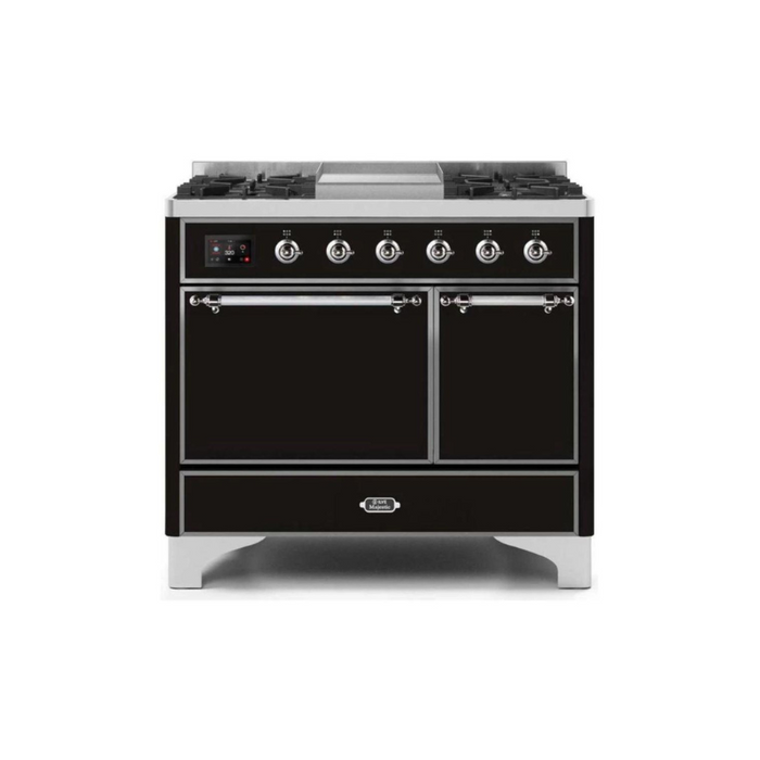 ILVE 40 Inch Majestic II Series Natural/ Propane Gas Burner and Electric Oven Range with 6 Sealed Burners (UMD10FDQNS3)