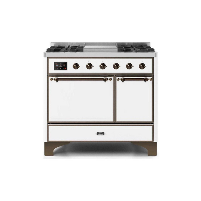 ILVE 40 Inch Majestic II Series Natural/ Propane Gas Burner and Electric Oven Range with 6 Sealed Burners (UMD10FDQNS3)