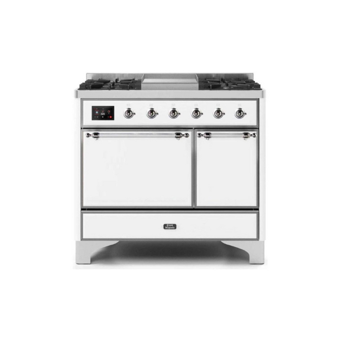 ILVE 40 Inch Majestic II Series Natural/ Propane Gas Burner and Electric Oven Range with 6 Sealed Burners (UMD10FDQNS3)