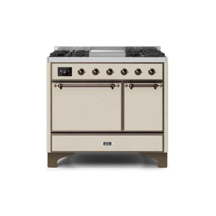 ILVE 40 Inch Majestic II Series Natural/ Propane Gas Burner and Electric Oven Range with 6 Sealed Burners (UMD10FDQNS3)