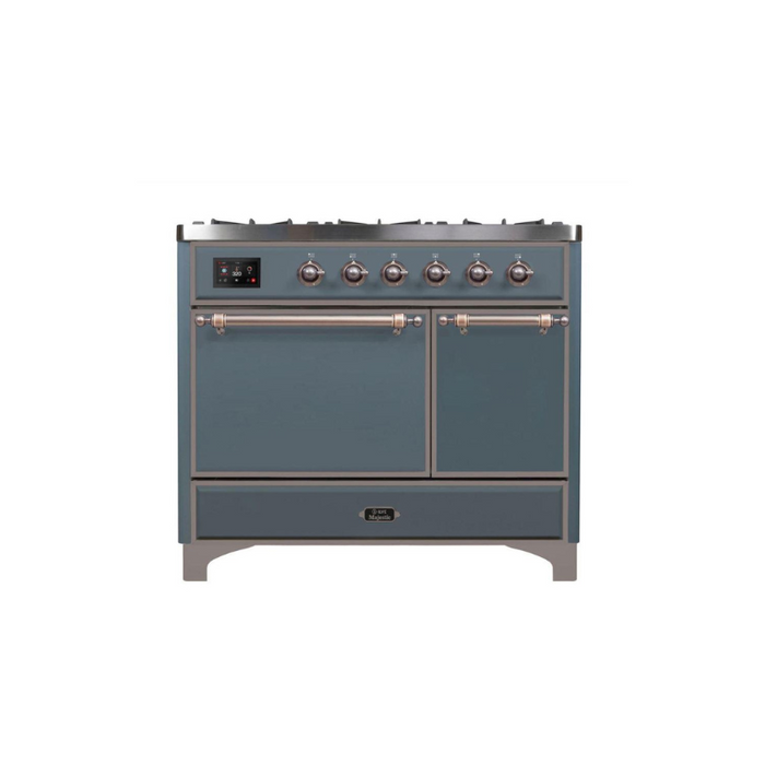 ILVE 40 Inch Majestic II Series Natural/ Propane Gas Burner and Electric Oven Range with 6 Sealed Burners (UMD10FDQNS3)