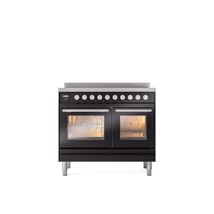 ILVE 40" Professional Plus II Series Freestanding Electric Double Oven Range with 5 Elements, Triple Glass Cool Door - UPDI406WMP