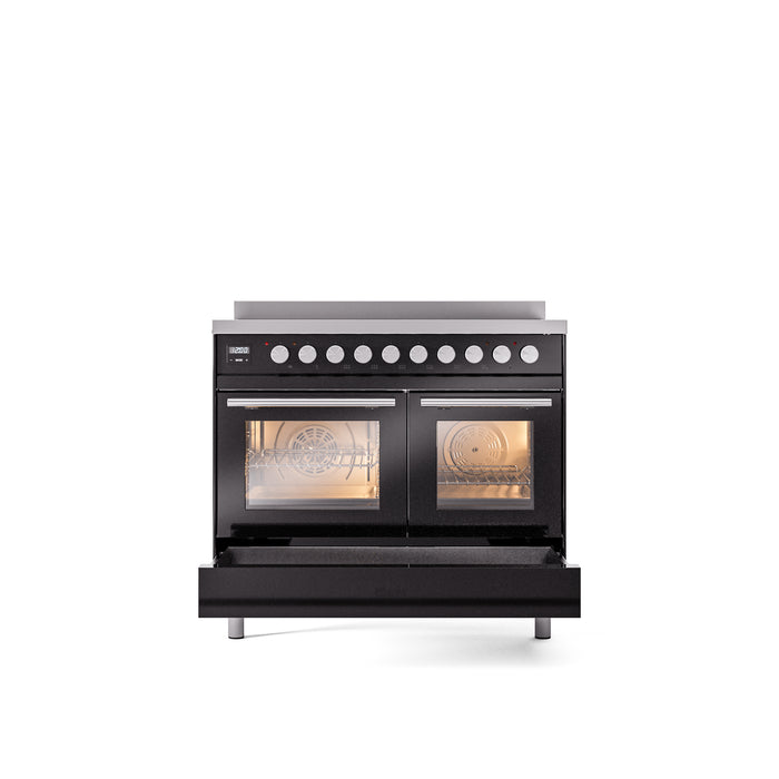 ILVE 40" Professional Plus II Series Freestanding Electric Double Oven Range with 5 Elements, Triple Glass Cool Door - UPDI406WMP