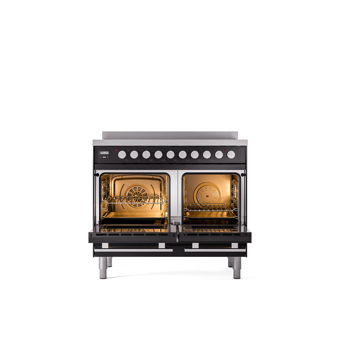 ILVE 40" Professional Plus II Series Freestanding Electric Double Oven Range with 5 Elements, Triple Glass Cool Door - UPDI406WMP