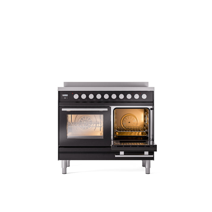 ILVE 40" Professional Plus II Series Freestanding Electric Double Oven Range with 5 Elements, Triple Glass Cool Door - UPDI406WMP