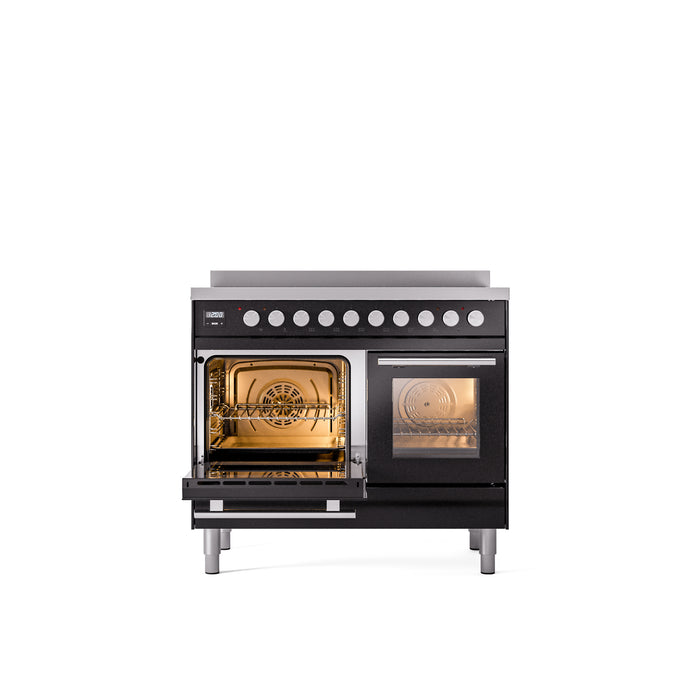 ILVE 40" Professional Plus II Series Freestanding Electric Double Oven Range with 5 Elements, Triple Glass Cool Door - UPDI406WMP