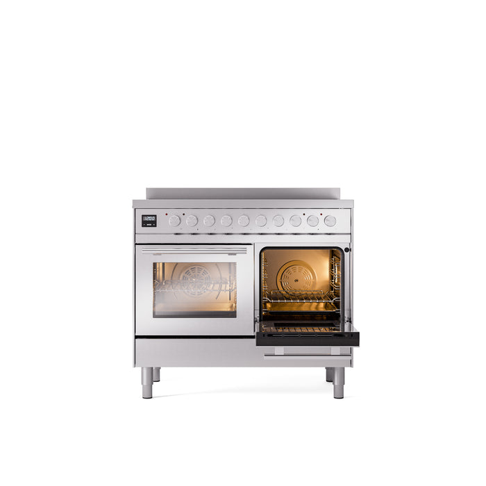 ILVE 40" Professional Plus II Series Freestanding Electric Double Oven Range with 5 Elements, Triple Glass Cool Door - UPDI406WMP