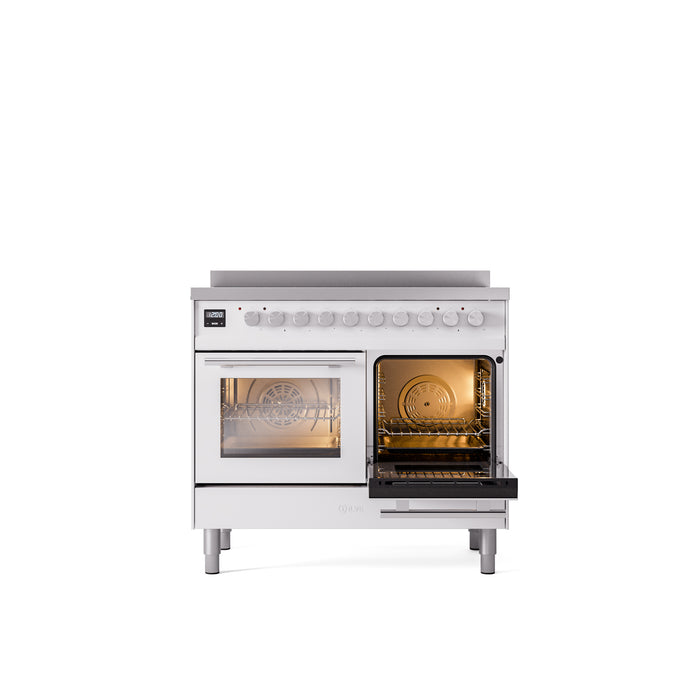 ILVE 40" Professional Plus II Series Freestanding Electric Double Oven Range with 5 Elements, Triple Glass Cool Door - UPDI406WMP