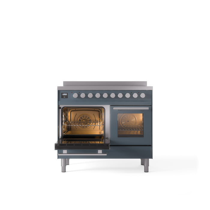 ILVE 40" Professional Plus II Series Freestanding Electric Double Oven Range with 5 Elements, Triple Glass Cool Door - UPDI406WMP