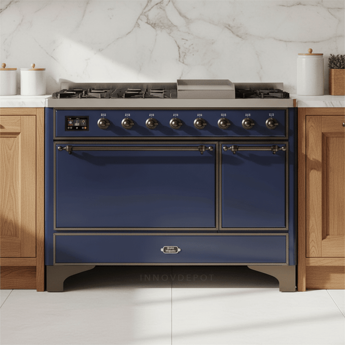 ILVE Majestic II 48" Solid Door Dual Fuel Range – Liquid Propane