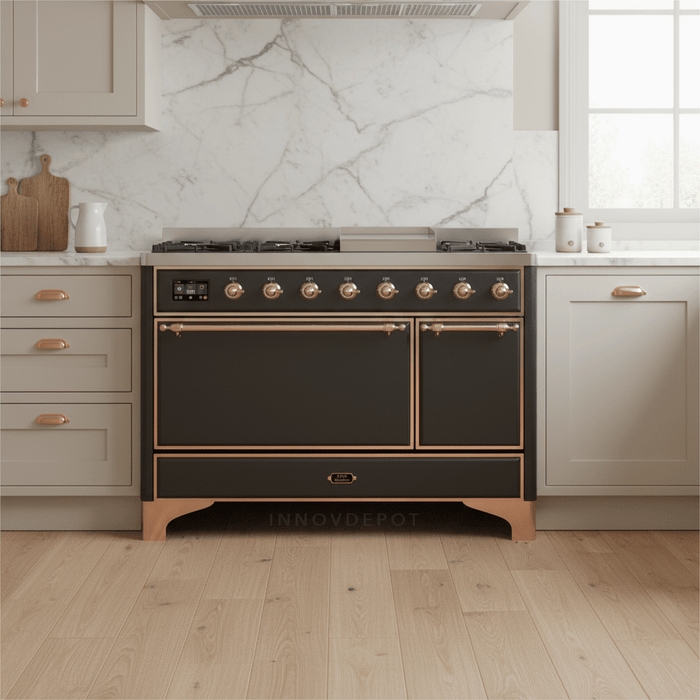 ILVE Majestic II 48" Solid Door Dual Fuel Range – Liquid Propane