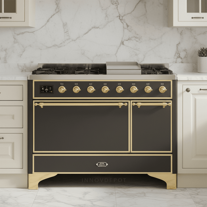 ILVE Majestic II 48" Solid Door Dual Fuel Range – Liquid Propane