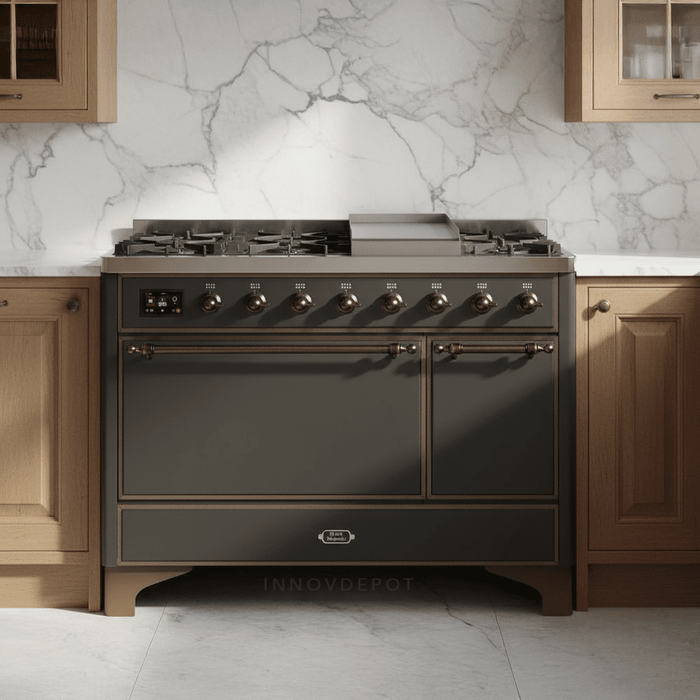 ILVE Majestic II 48" Solid Door Dual Fuel Range – Liquid Propane