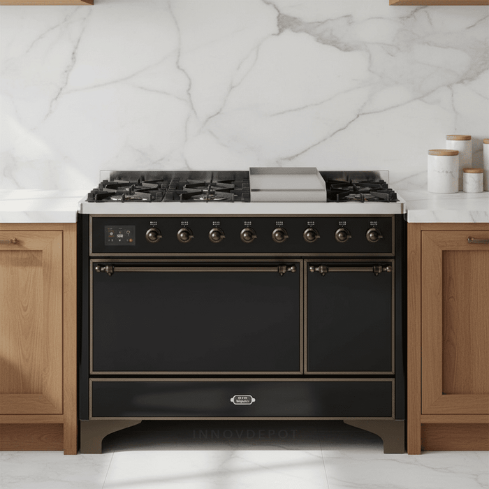 ILVE Majestic II 48" Solid Door Dual Fuel Range – Liquid Propane