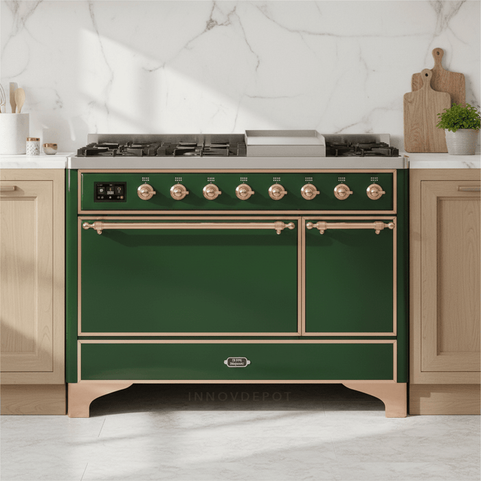 ILVE Majestic II 48" Solid Door Dual Fuel Range – Liquid Propane