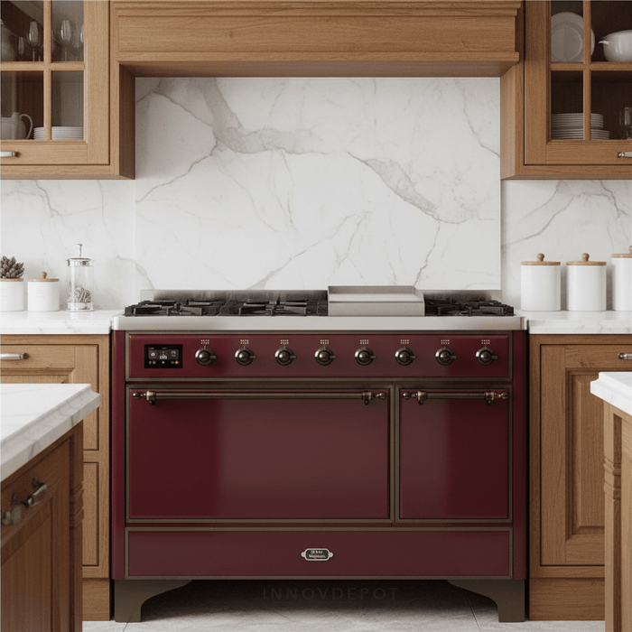 ILVE Majestic II 48" Solid Door Dual Fuel Range – Liquid Propane